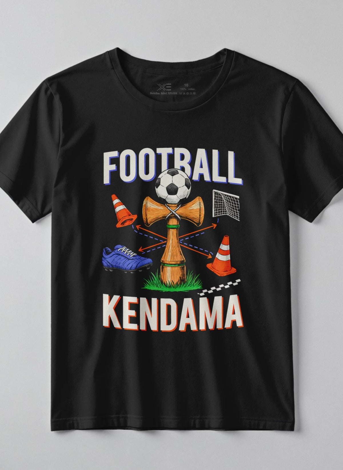 Tricou copii Football Kendama Negru 4-16 ani