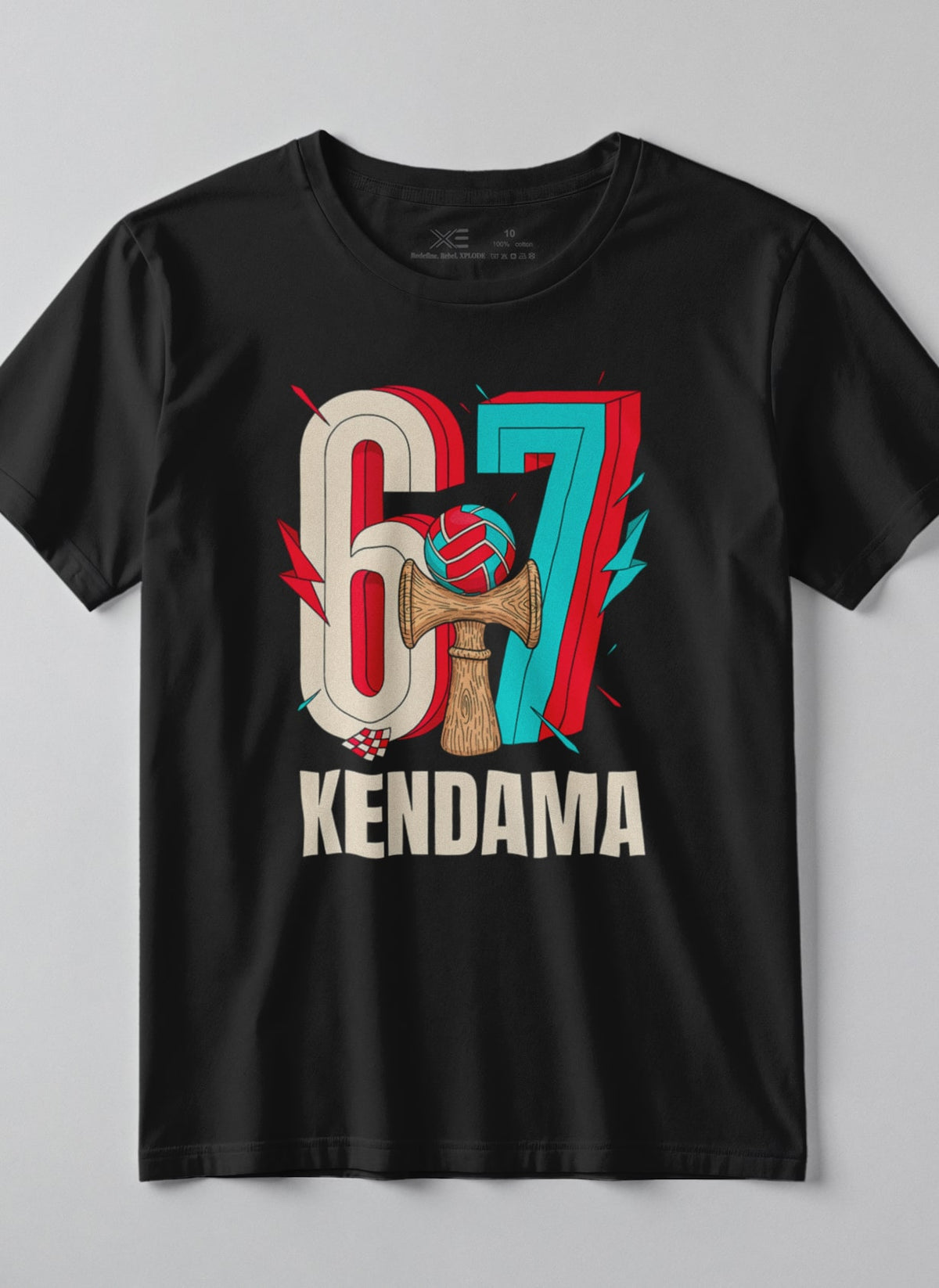 Tricou copii Kendama Six-Seven Negru 4-16 ani