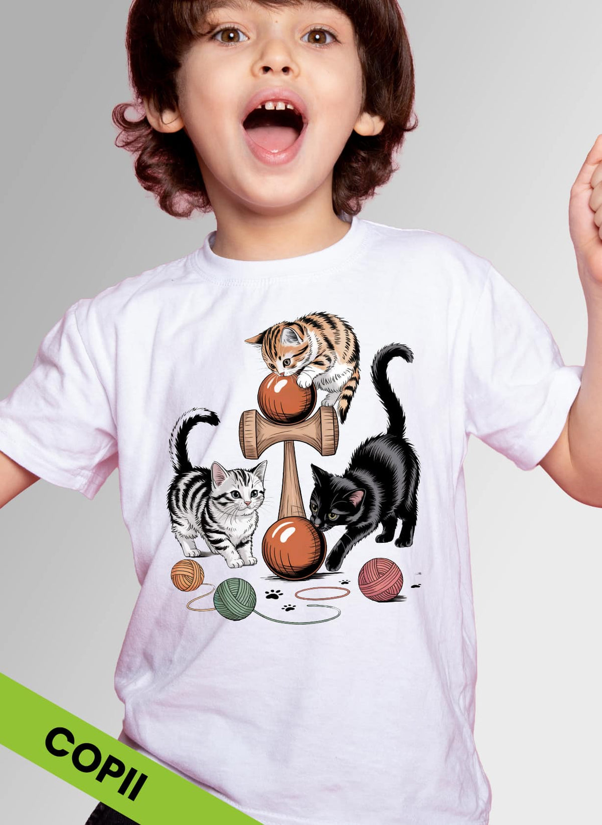 Tricou Kendama Cu Pisici