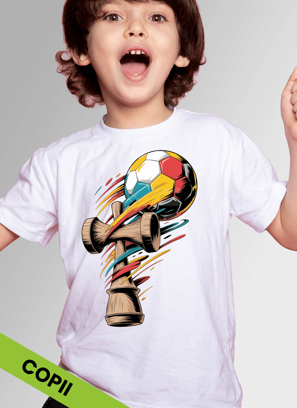 Tricou Kendama Minge de Fotbal colorată
