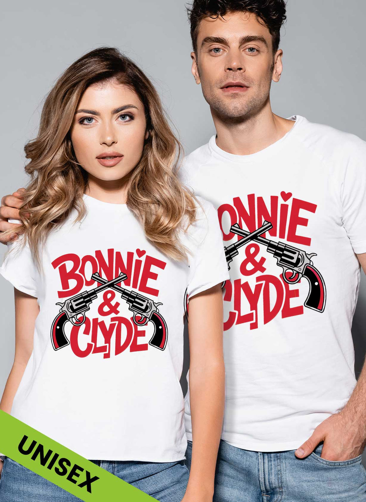 Tricouri pentru cupluri Bonnie & Clyde