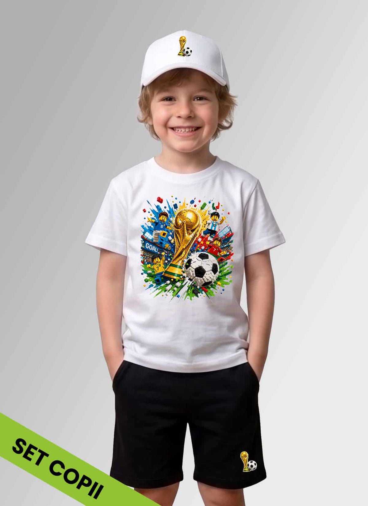 Set complet FOTBAL MONDIAL - Tricou + Pantalon + Șapcă