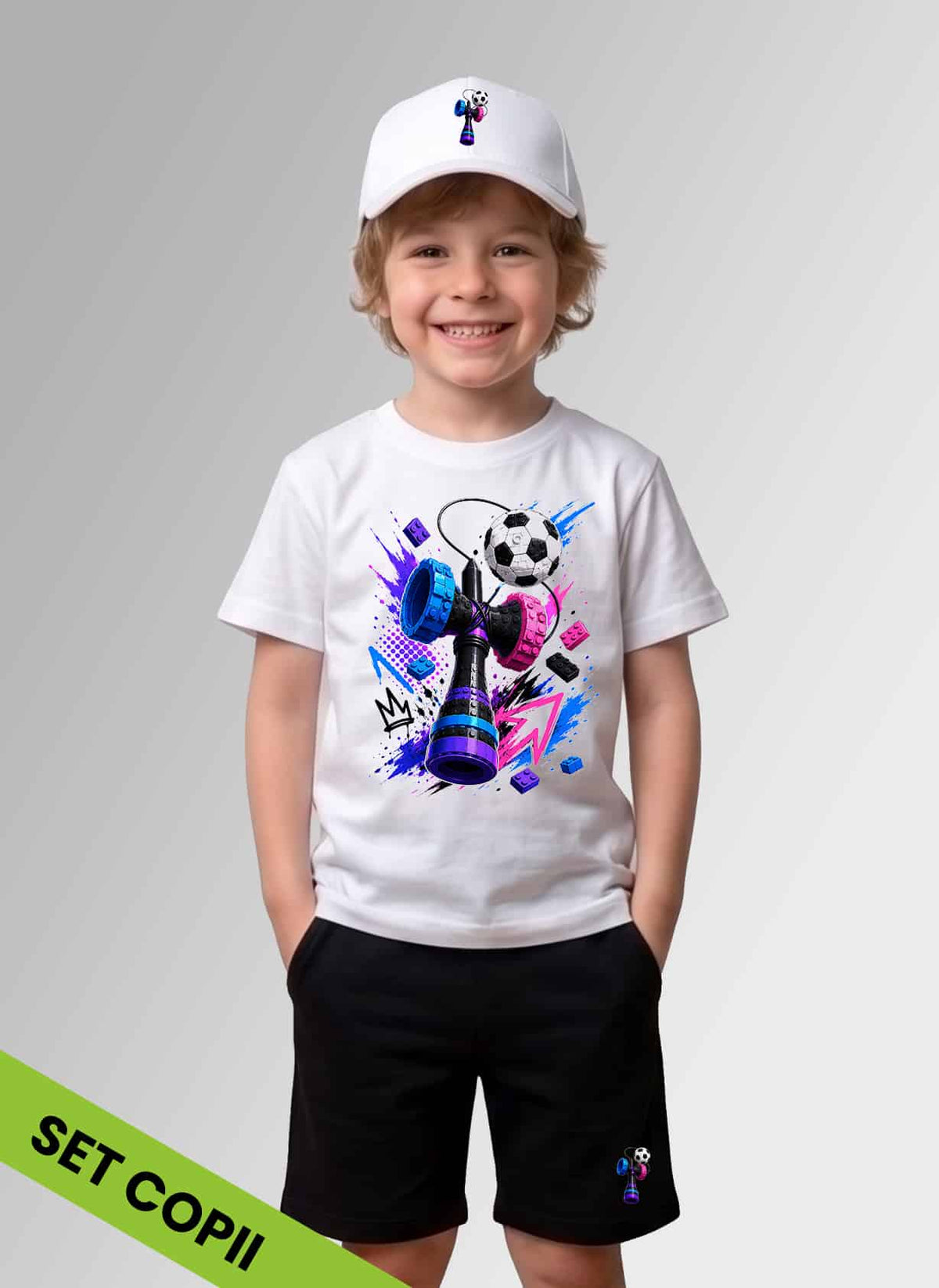 Set complet KENDAMA FOTBAL - Tricou + Pantalon + Șapcă