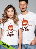 Tricouri pentru cupluri Love on Fire