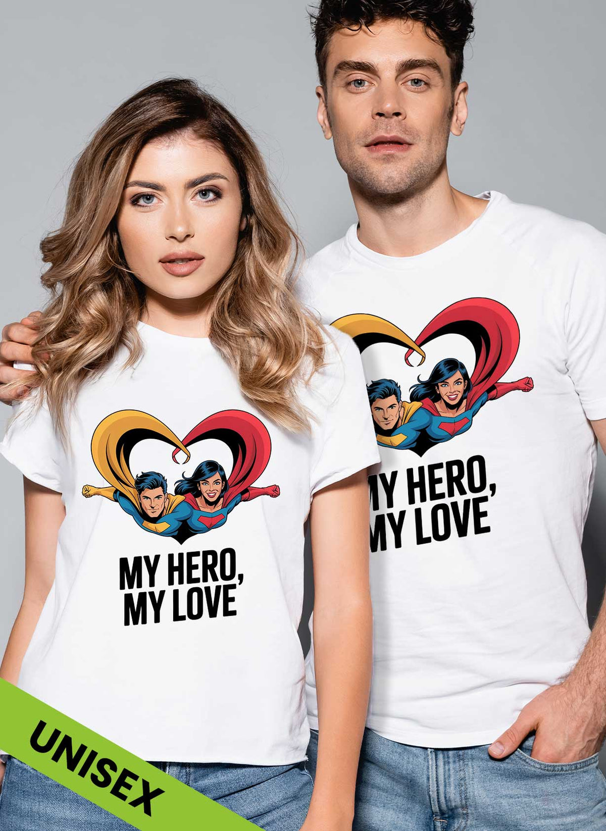 Tricouri pentru cupluri My hero, My love
