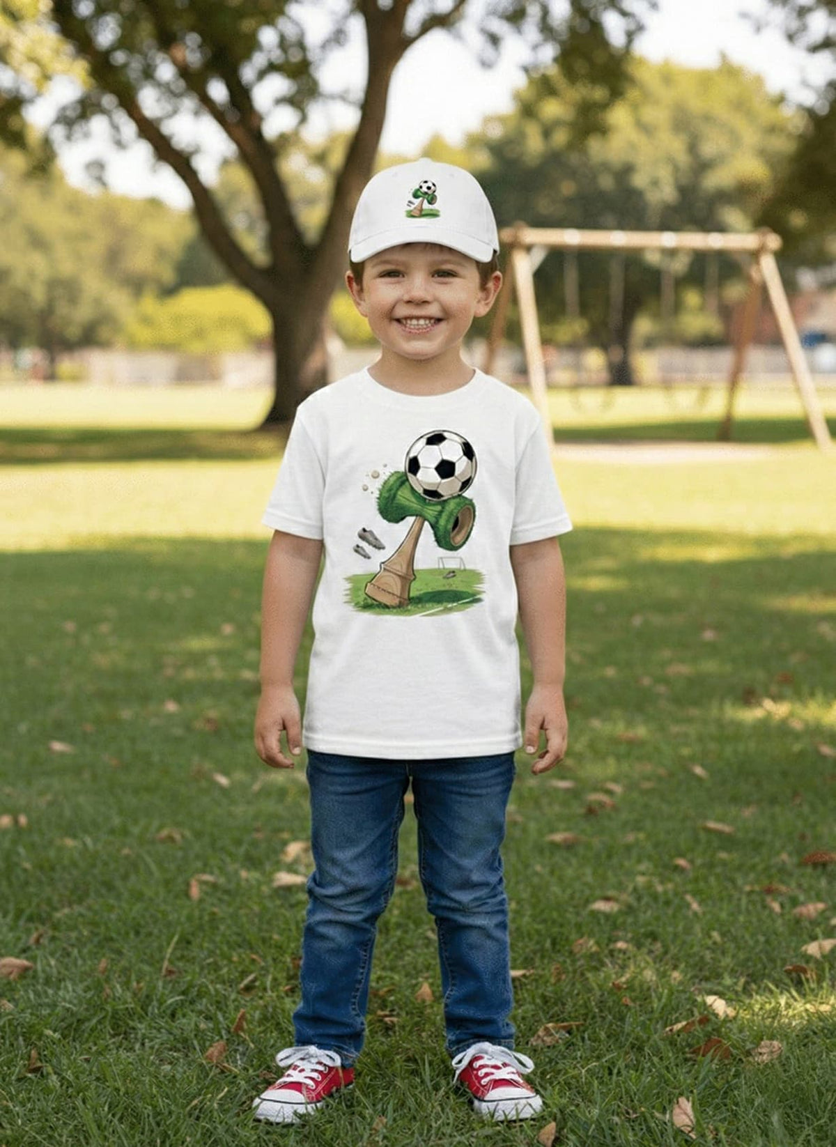Set Tricou + Șapcă Kendama Fotbal pentru copii