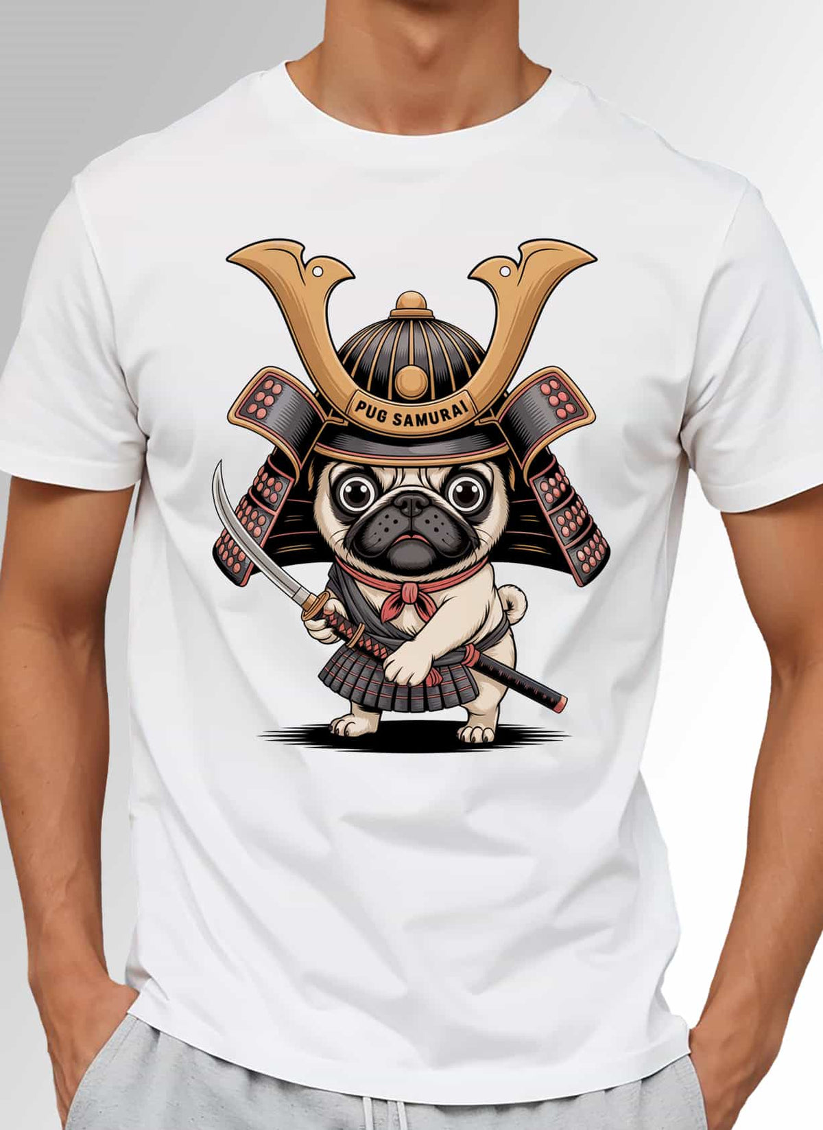 Tricou Pug Samurai