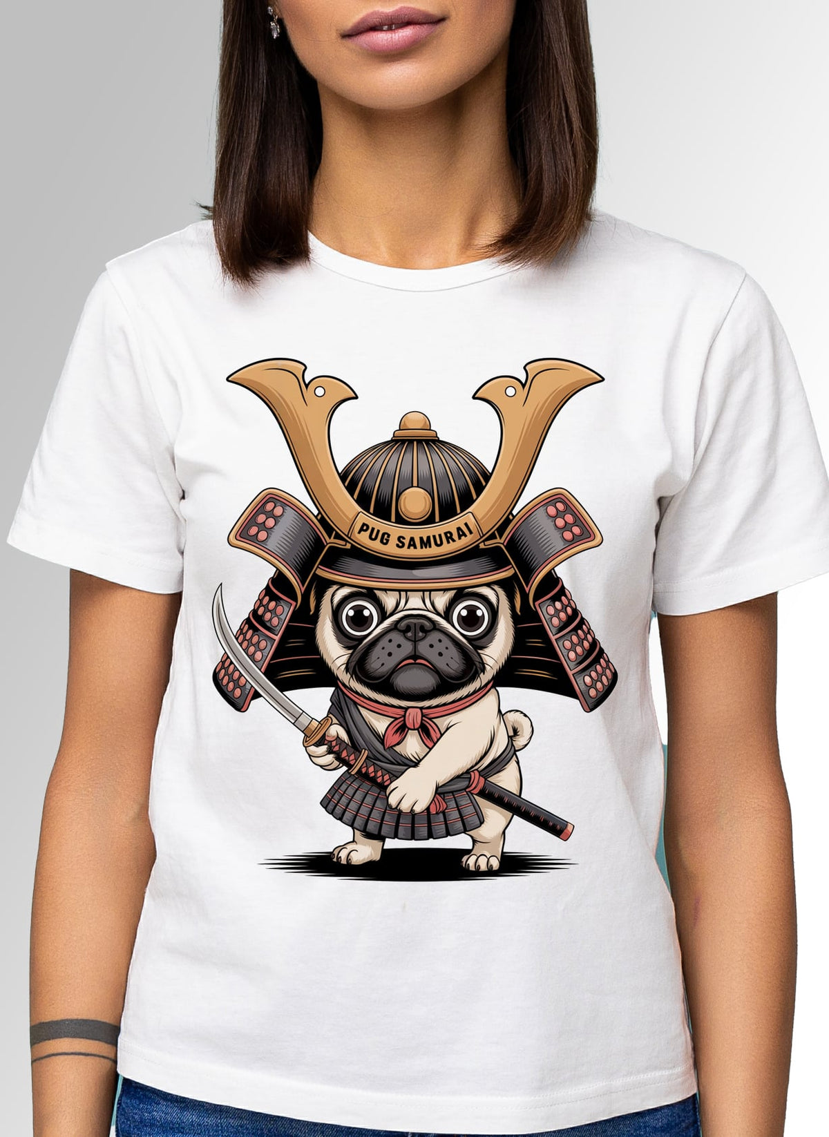 Tricou Pug Samurai
