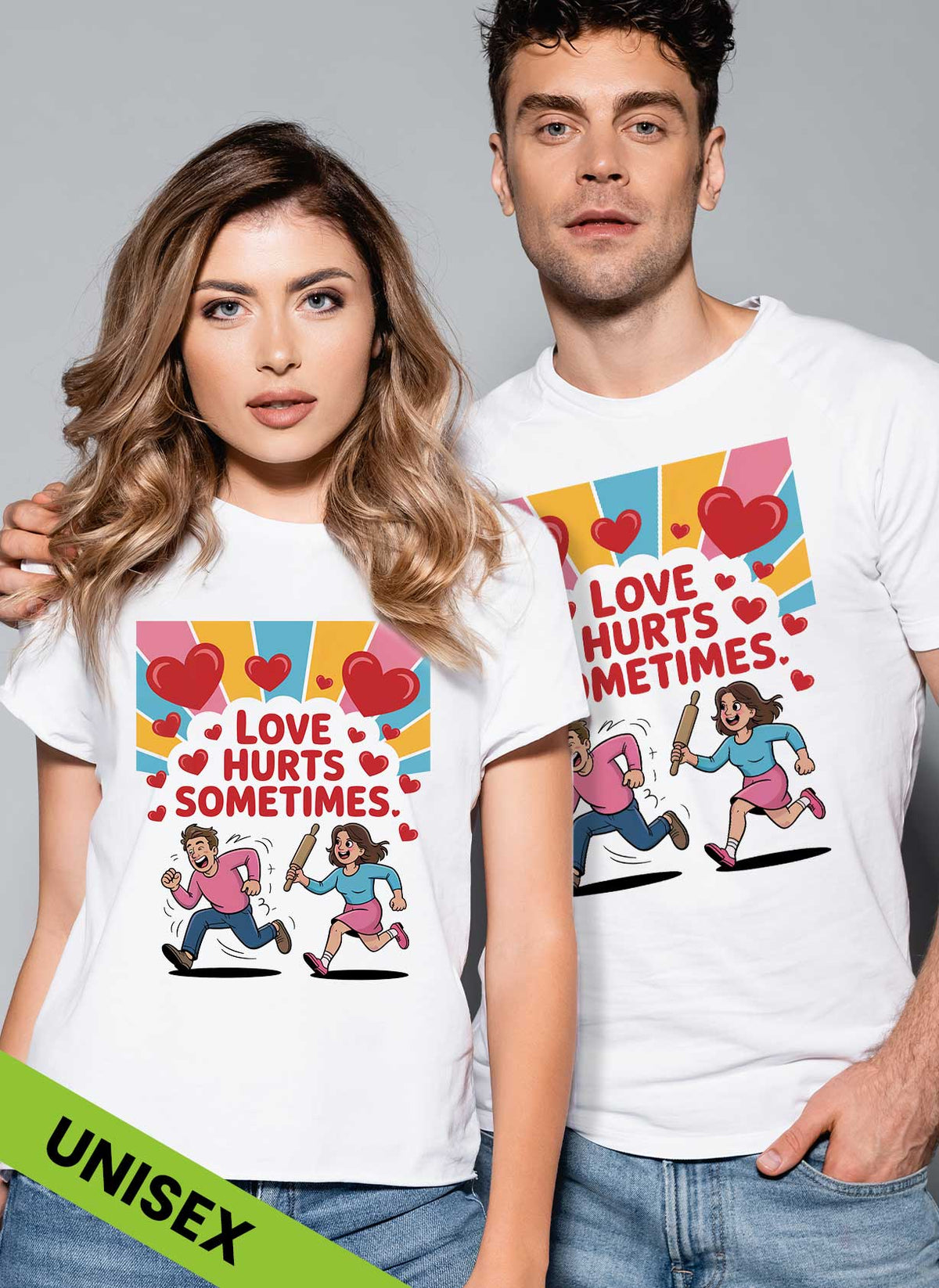 Tricouri pentru cupluri Love Hurts