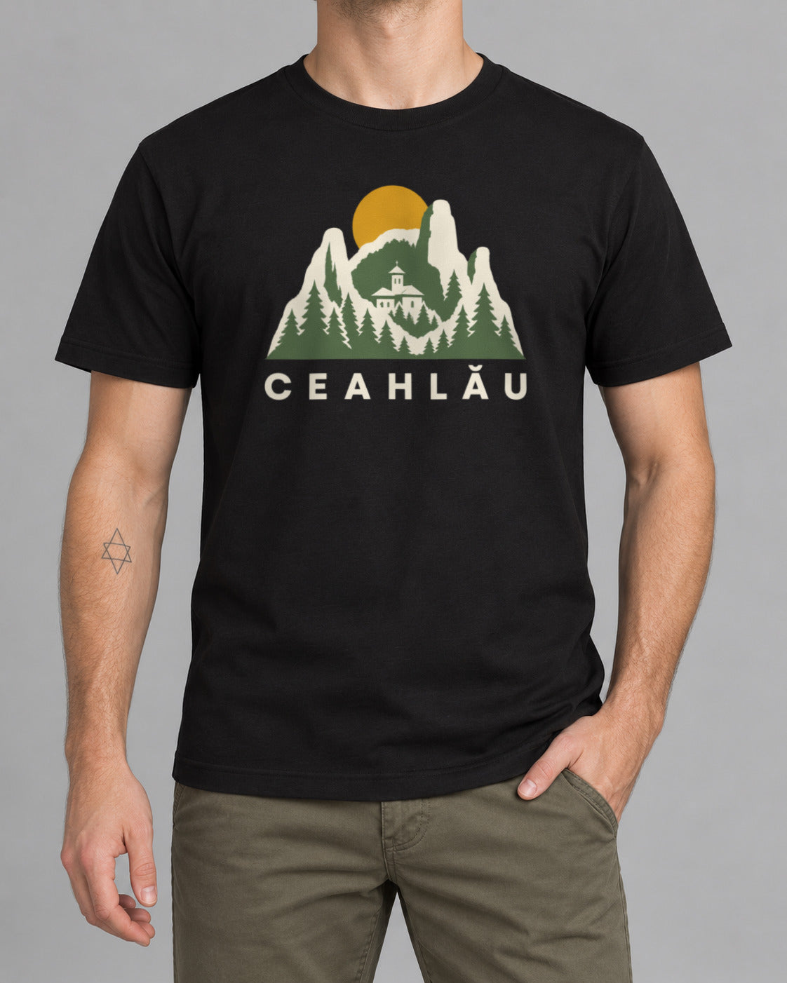 Tricou Ceahlău – culoare negru, imaginea 2