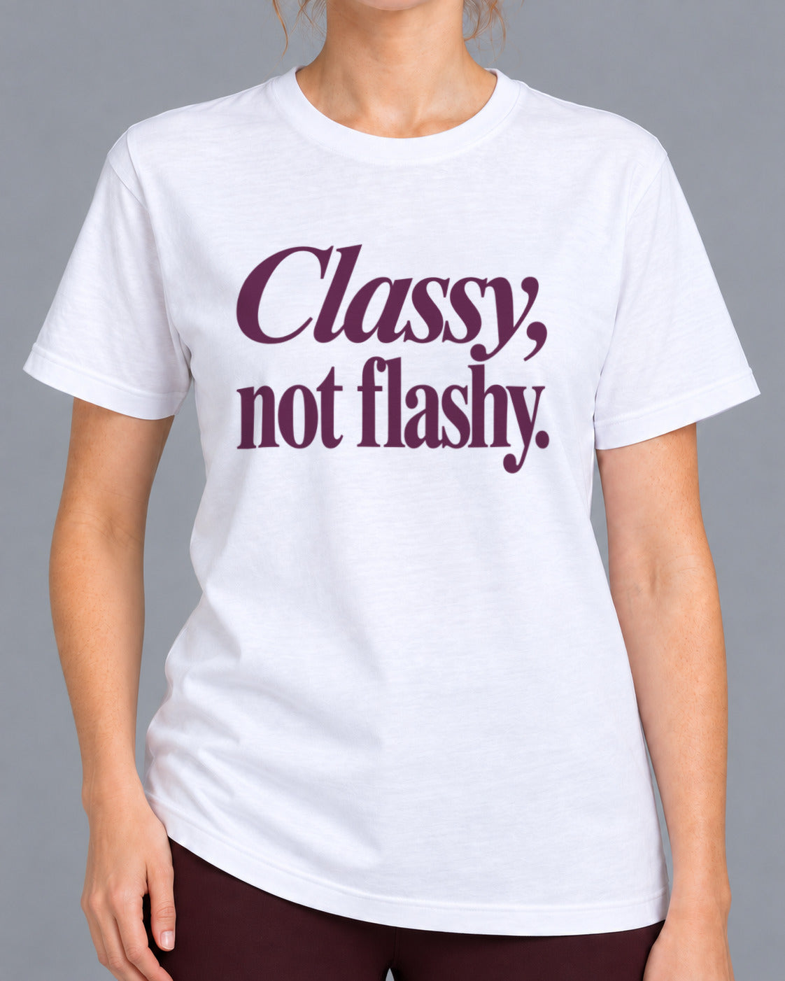 Tricou Classy Not Flashy – culoare alb