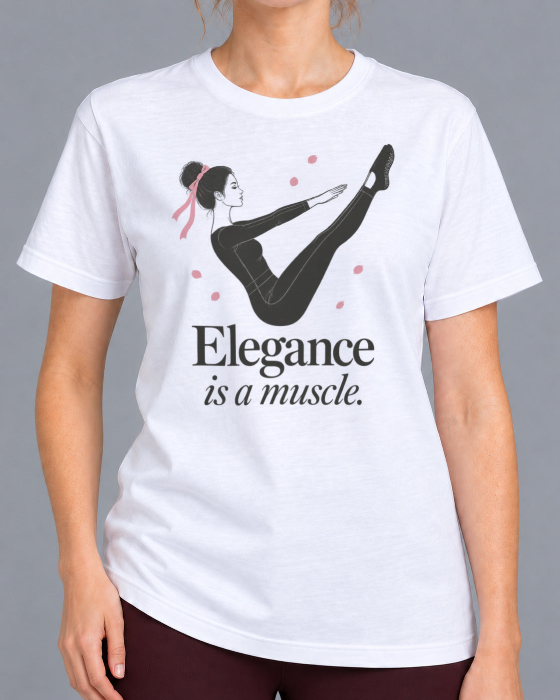 Tricou Elegance Is a Muscle – culoare alb