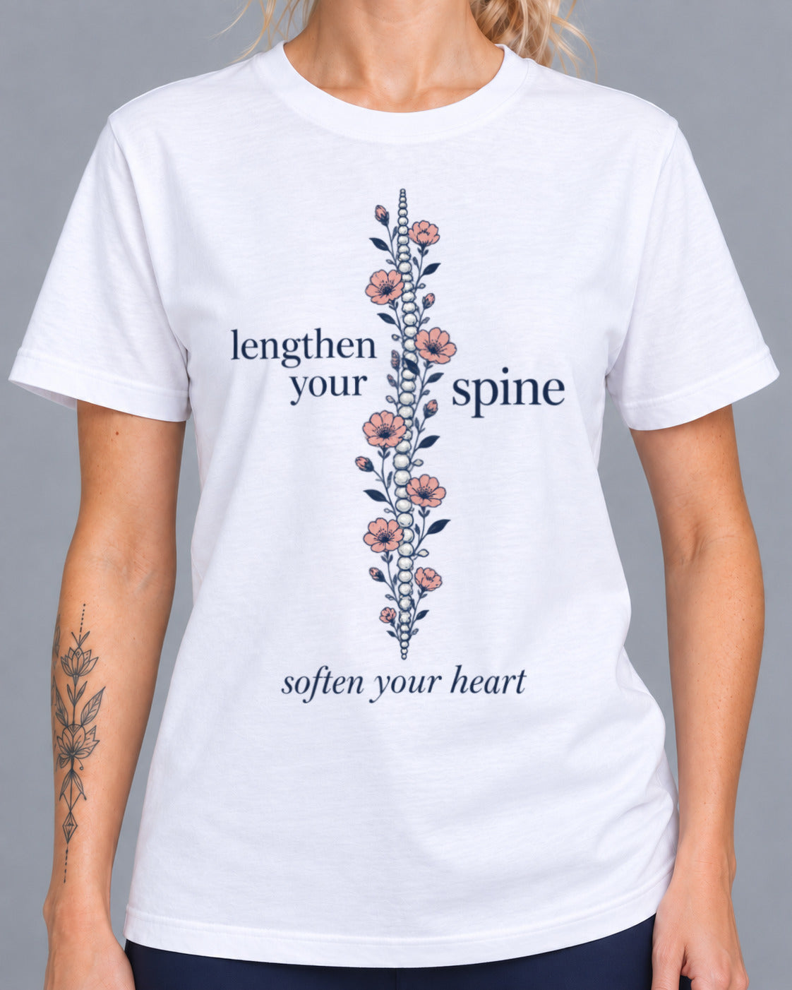 Tricou Lengthen Your Spine – culoare alb
