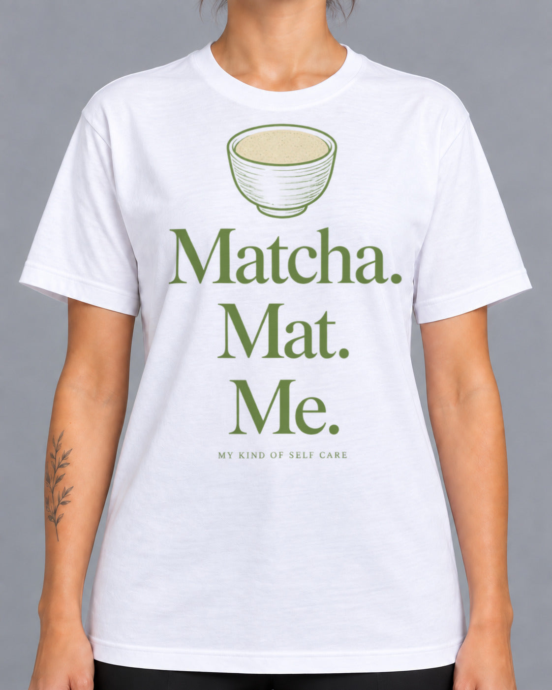 Tricou Matcha Mat Me – culoare alb