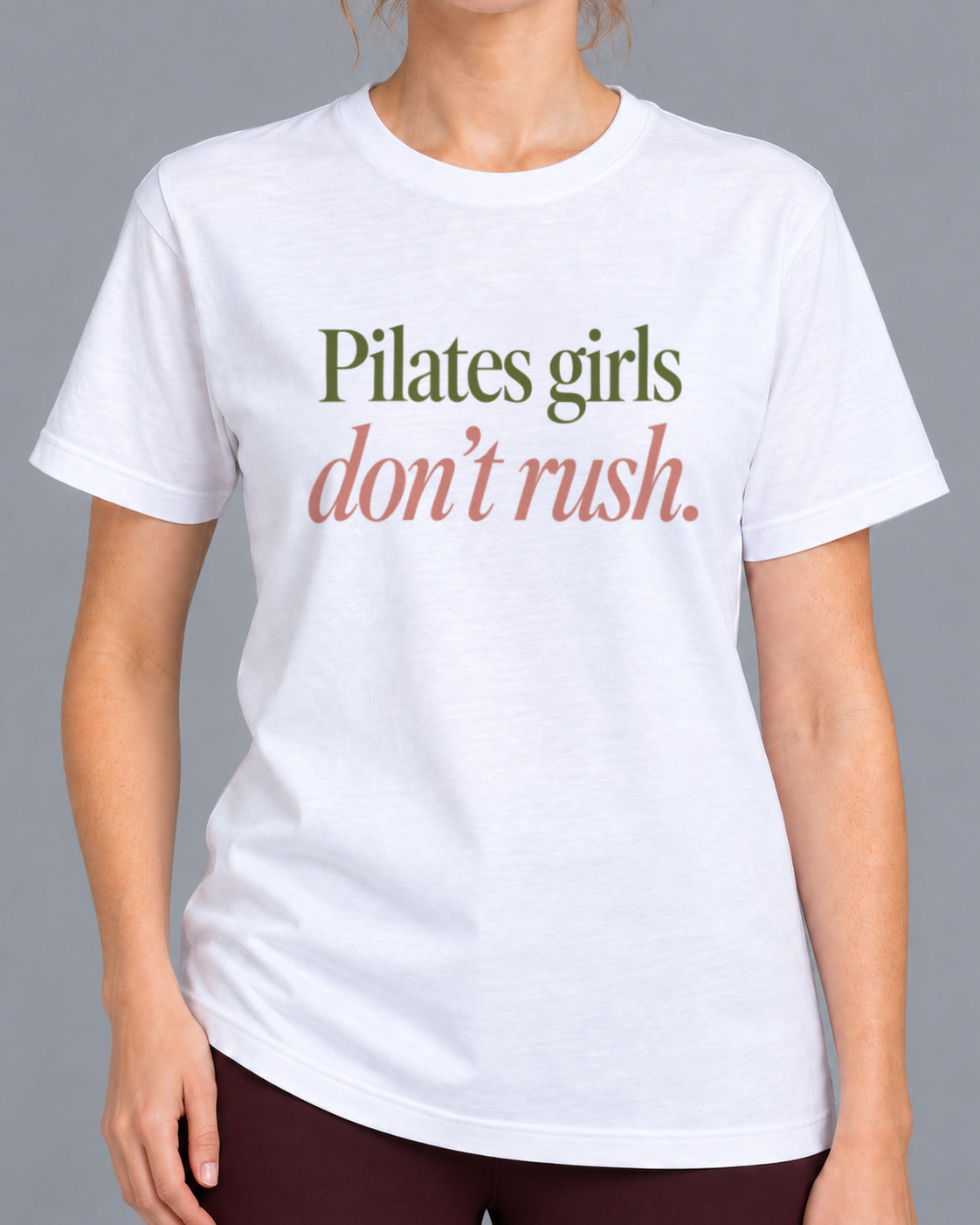 Tricou Pilates Girls Don't Rush – culoare alb