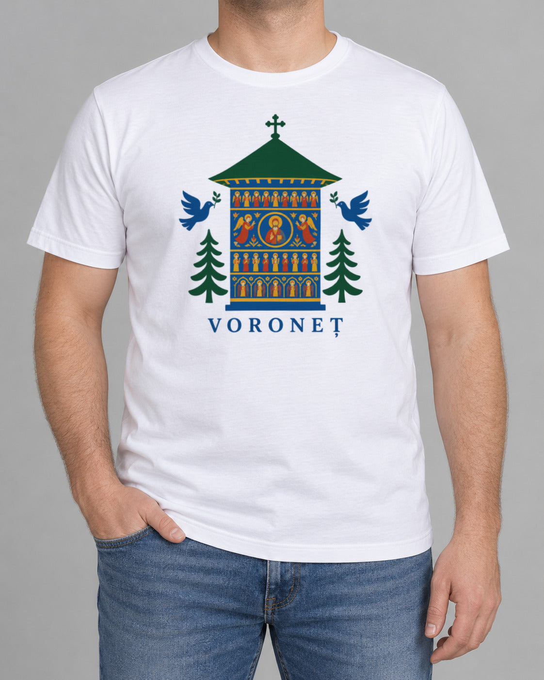 Tricou Voroneț – culoare alb, imaginea 2